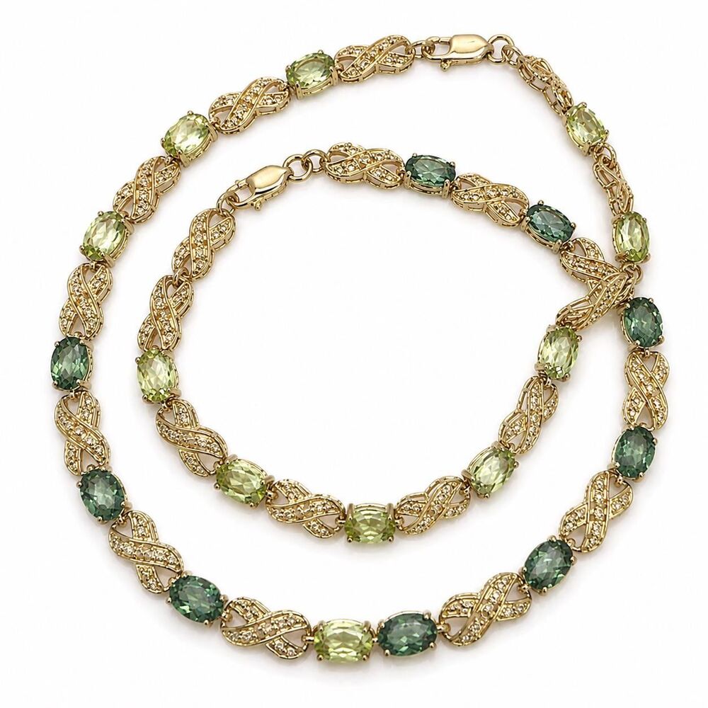 Mystic Kiwi / Emerald Envy Topaz Oval 7x5 Tennis Bracelet in 14kt Yellow Gold